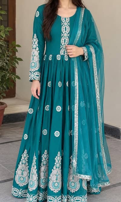 3-pcs peacock green trendy maxi