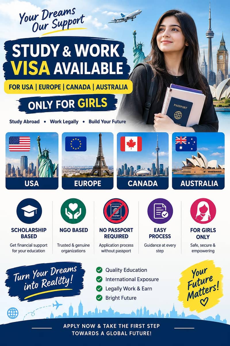 Study work visa available without money 0