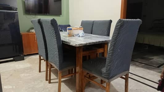 Marble Top Wooden Dining 5