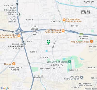16 Marla Corner + Facing Park Plot For SALE In Block M2 Lake City Lahore