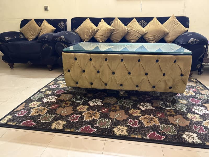 Sofa Set with sofas, tables, side stools, carpet and side cabinet 1