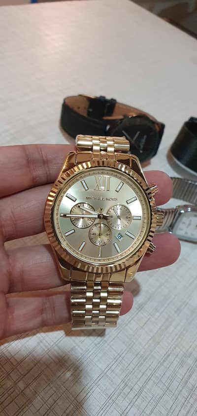 Kors Lexington Chronograph Gold-Tone Watch (Model: MK8281).