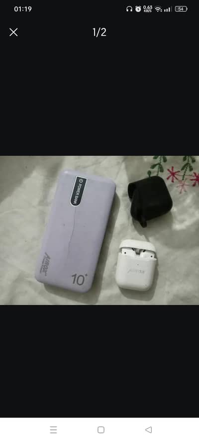 Power Bank and Earbuds are sale with boxes