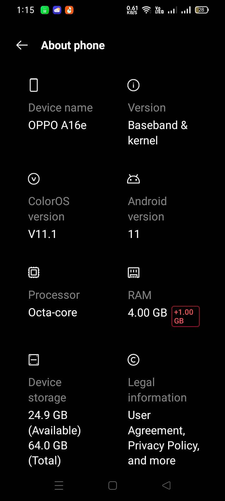 OPPO A16e 0