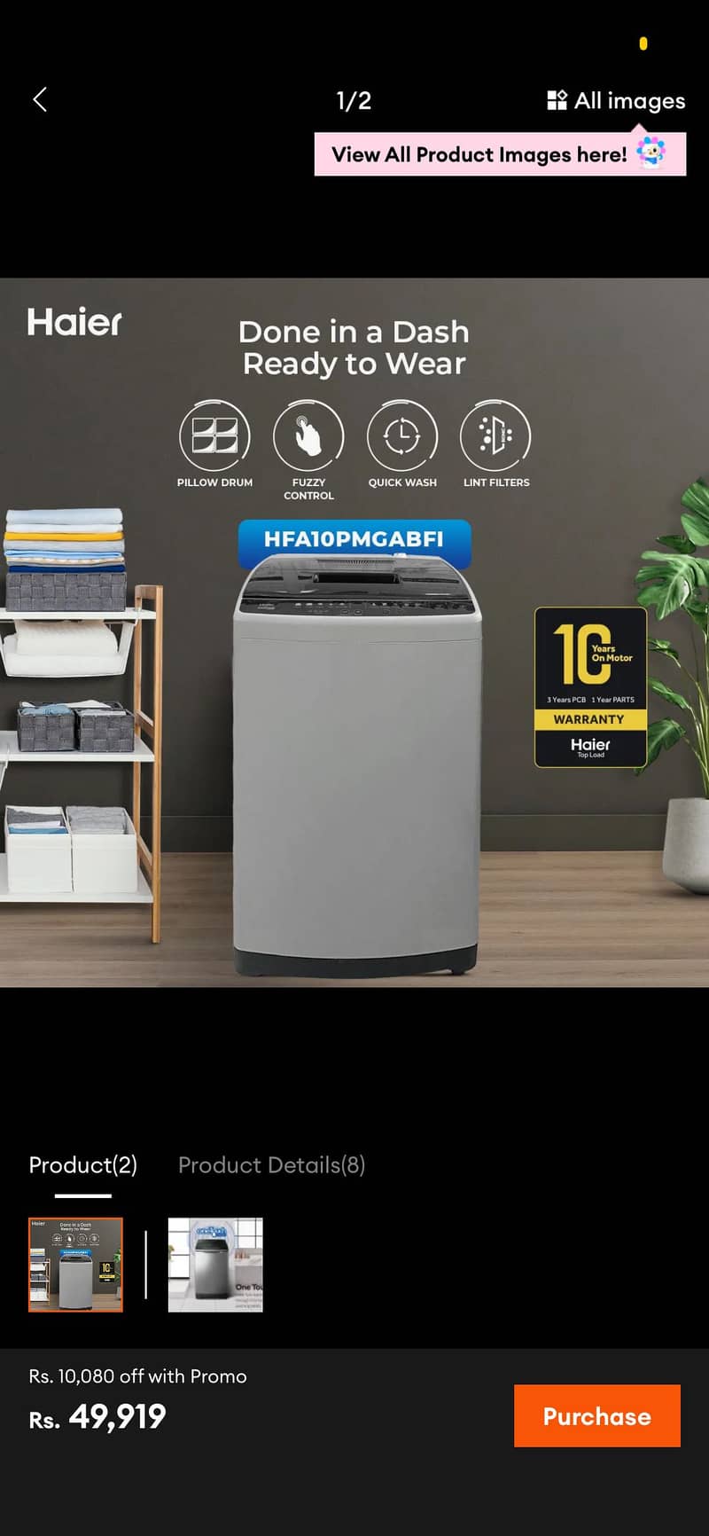 Haier washing machine full automatic 1