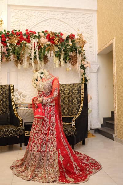 Baraat  dress with back tail lehnga