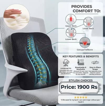 Universal Lumbar Support Cushion for Car Back Posture Support