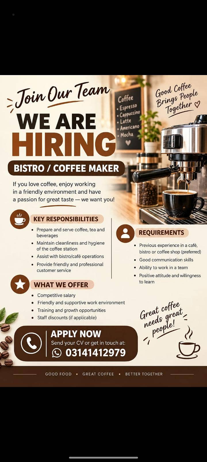 Bistro / Coffee maker for cafe 0