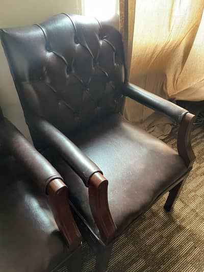 Classic leather office chair sofa premium quality wood