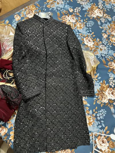 Wedding Sherwani Set with Kulla, Patka & Haar – Like New (Used Once)