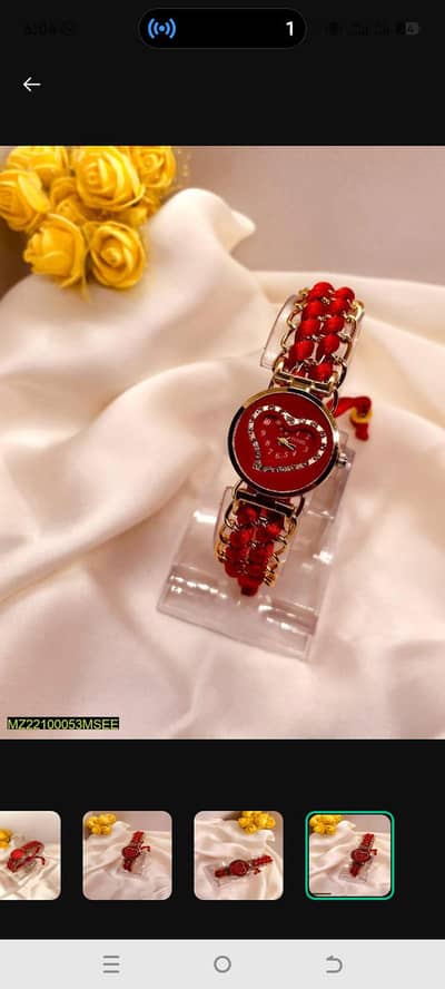 Heart watch for girls red gift box