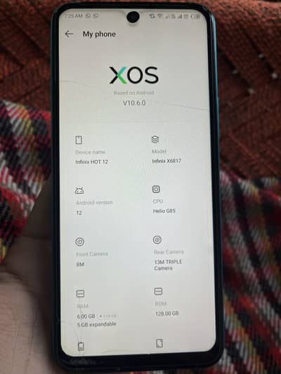 Infinix Hot 12 dual approved 6/128