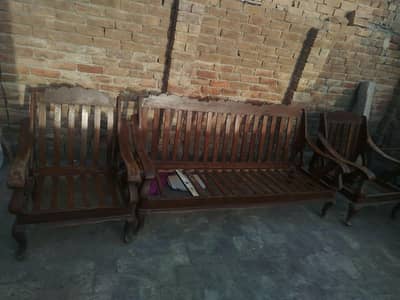 wooden made 5 seater sofa with 5 cushions cell no. 03317957383