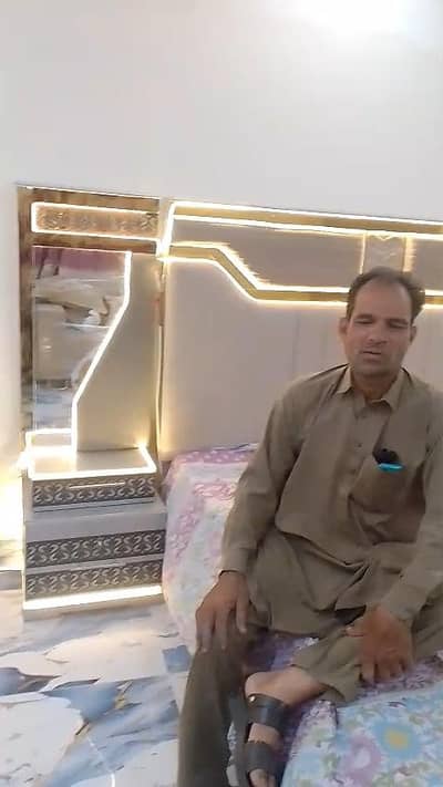 complete bed set with 5 set sofa and 2 chairs with 2 tabel
