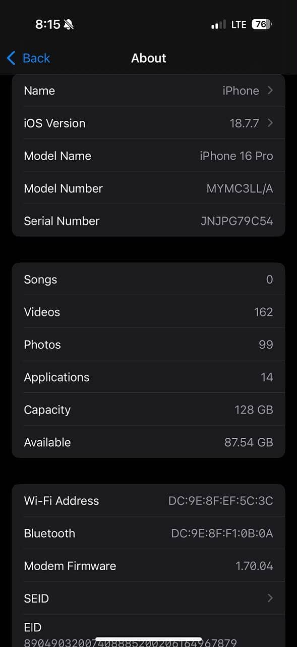 Apple iPhone 16 Pro 8