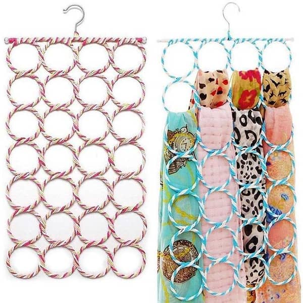 1 PCS 28 Loop Scarf Organizer Hangers Holder Multi Functional Scarf Racks
