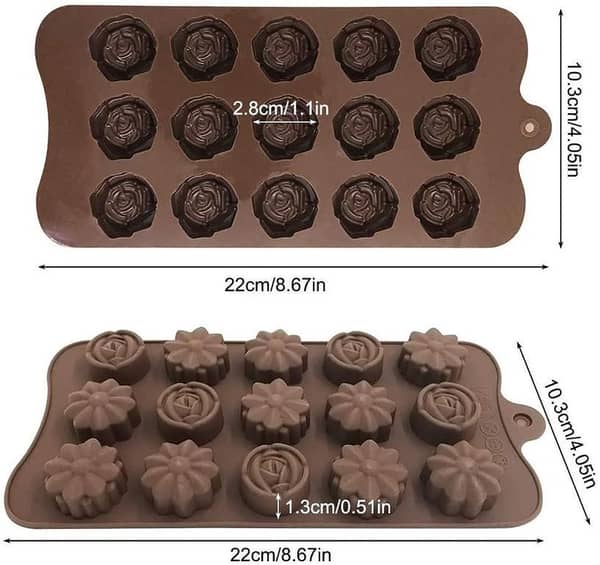 Silicone Chocolate Molds Flowers Shape Cake Candy Mould Jelly Ice Tray for Handmade DIY