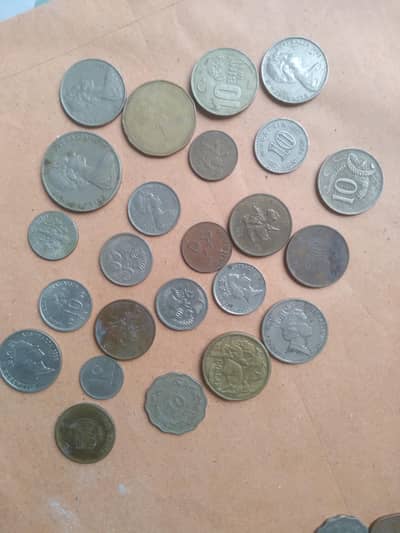 vintage international and pakistani coins