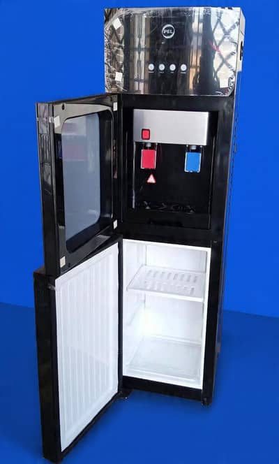 pel water dispenser hot and cold curved glass door