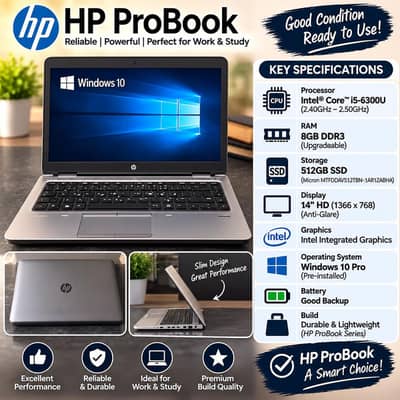 HP ProBook – Core i5 | 8GB RAM | 512GB SSD