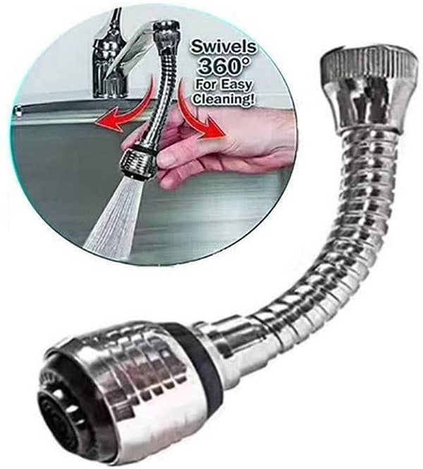 TURBO FLEX 360 FLEXIBLE FAUCET SPRAYER TAP MOVER INSTANT HANDS FREE SWIVEL SPRAY HOSE SPRAY SINK