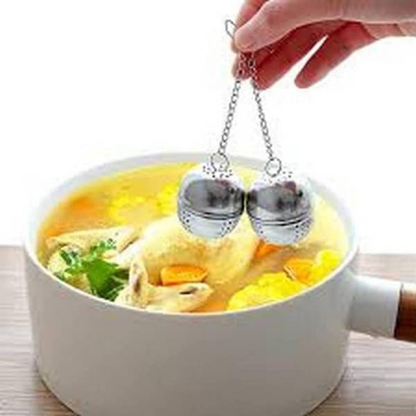Stainless Steel Mesh Tea Ball Strainer Filter Infuser for Loose Leaf Tea and Mulling Spices - Chain Style