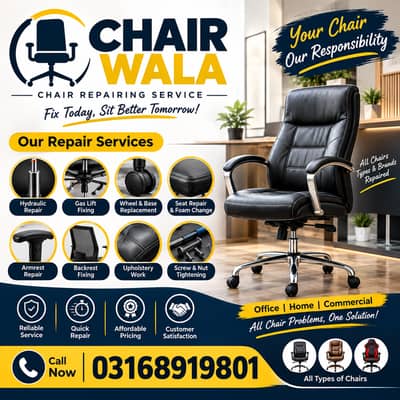 Office chair Repairing ,Wheels & Hydraulic, Revolving chair repair