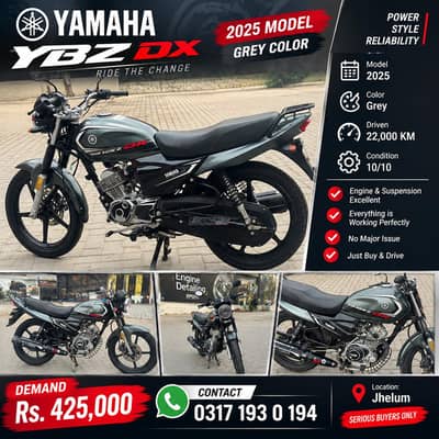 Yamaha YBZ DX 2025 Grey | 22,000 KM Driven | 10/10 Condition
