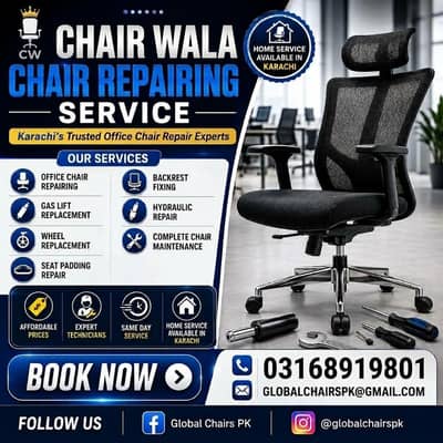 Revolving Chair /Office chair Repairing/ Gaming Chair Repair services