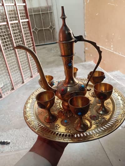 brass made vase and mug Indian art