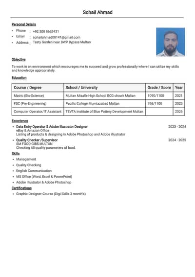 Supervisor |  Quality Checker
