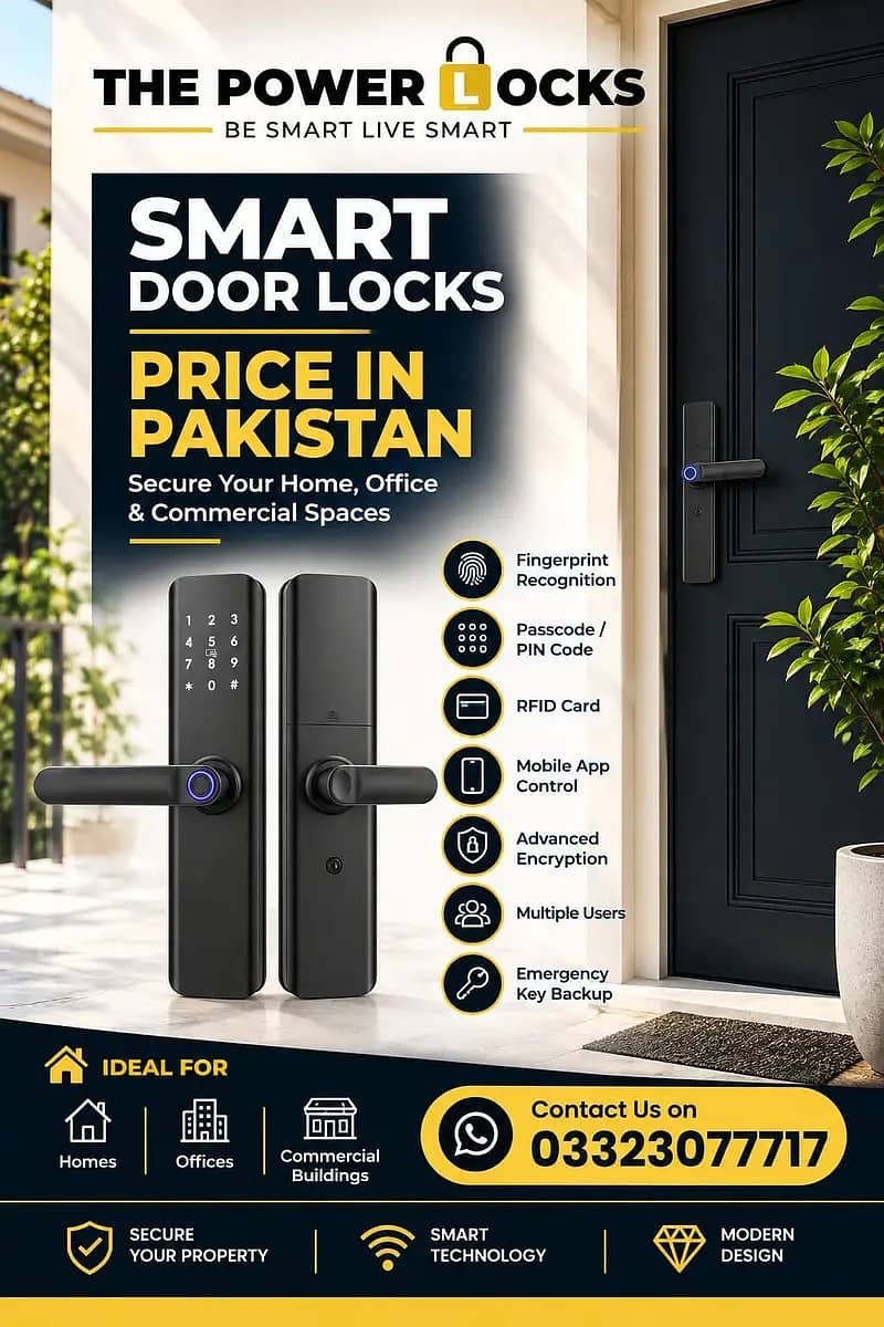 Advanced Door Lock SF-059 | Keyless Entry | Fingerprint & PIN Security 3