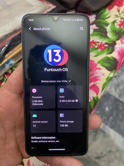 Vivo V23e 8 128g full box sale exchange 03013758993