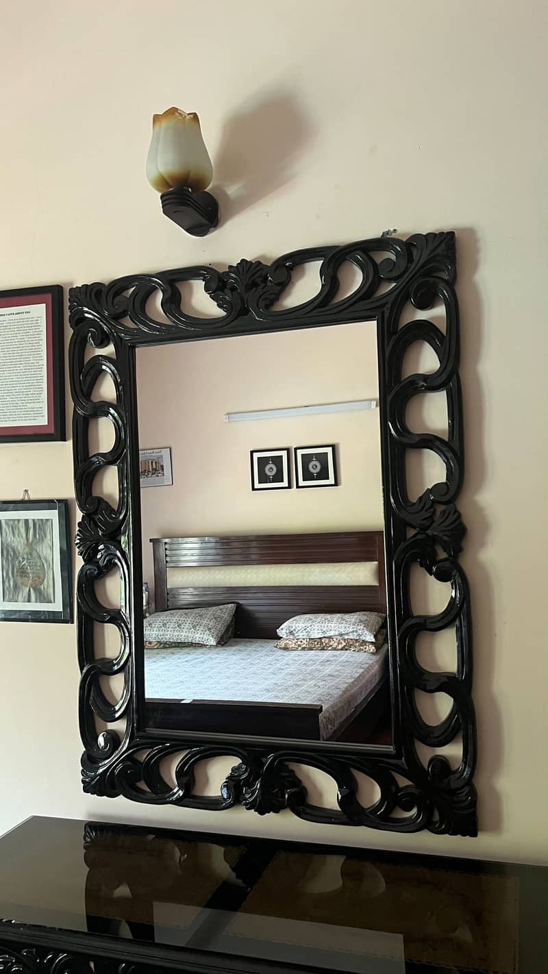 Console with framed mirror 1