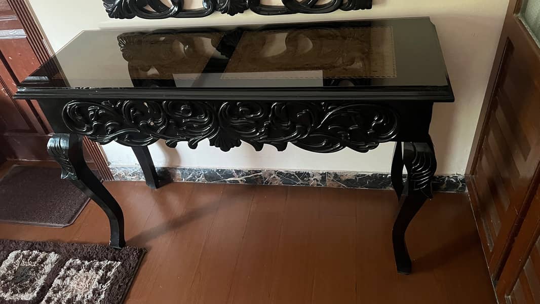 Console with framed mirror 2
