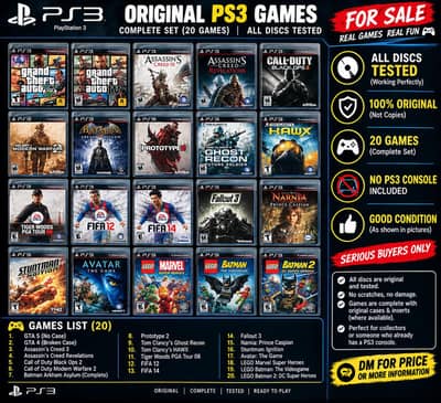 ps3 gaming collection-26 original games 100% +2 controllers  uk import