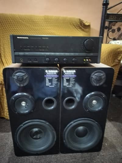 marantz amplifire with 10 inch 2 speaker box