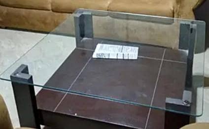 Luxury 1 Square Table and 2 Sides Tables