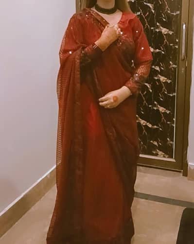2 Beautiful Sarees for Sale – Red & Plum | Both for Rs. 14,000