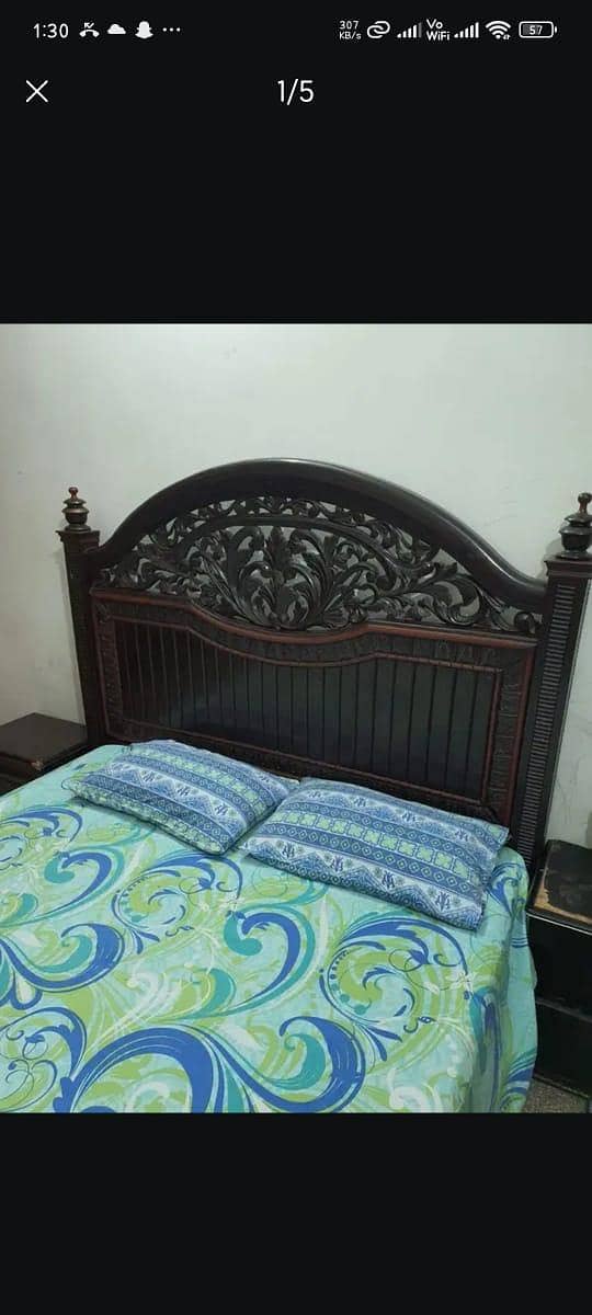 Solid wood bed set 1