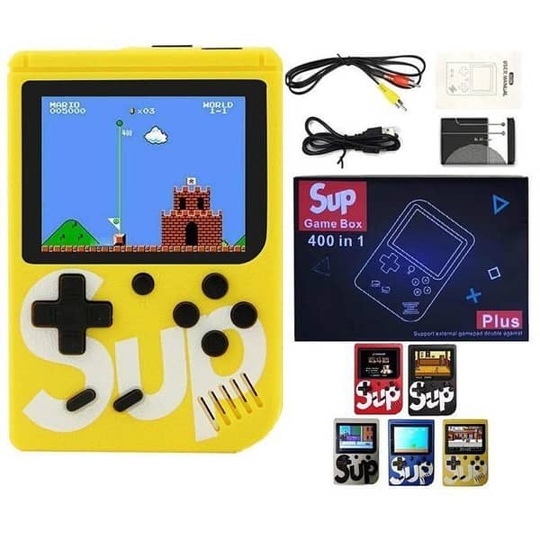 T  UP 400 in 1 Games Retro Game Box Console Handheld Game PAD Gamebox - Yellow