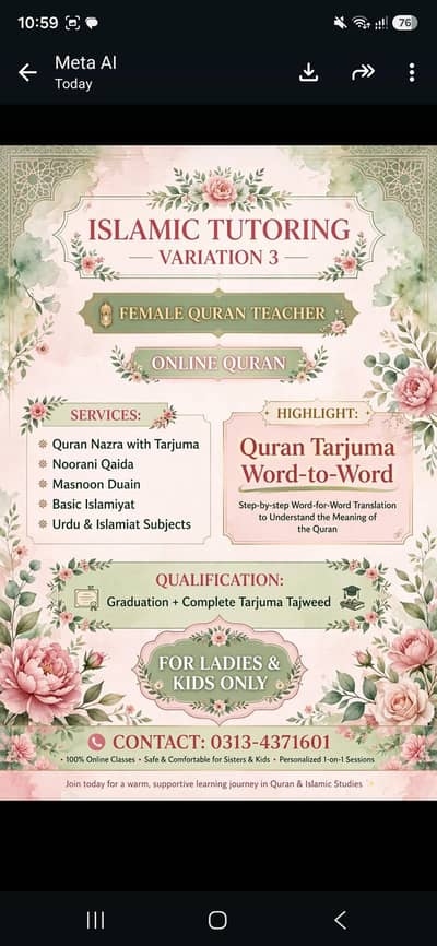 Quran Teacher for kids and femal