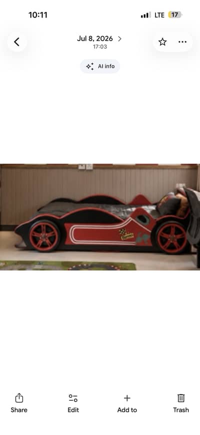 car bed with light