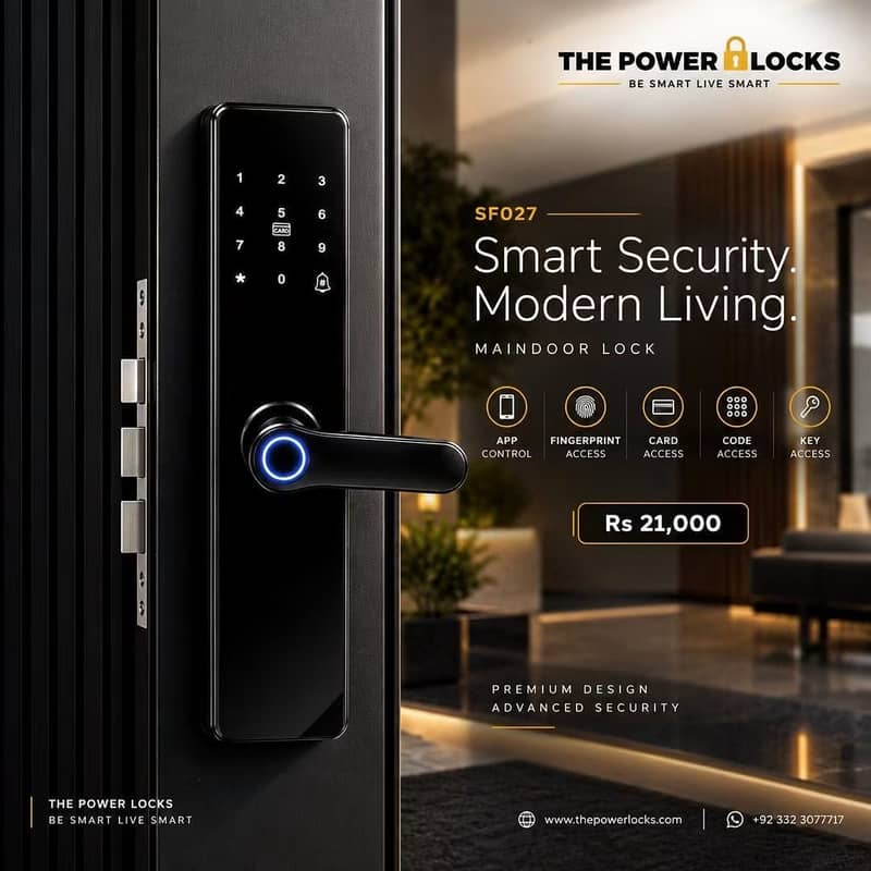 Advanced Door Lock SF-059 | Keyless Entry | Fingerprint & PIN Securit 0