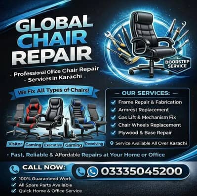 Office Chair Repair Karachi, Computer Chair Repair, Revolving Chair