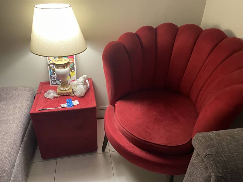 2 sofa chairs with coffee table 1