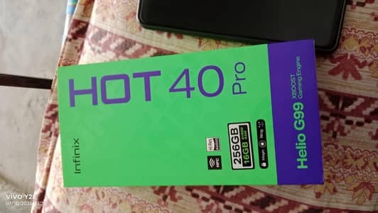 Infinix Hot 40 Pro 16/256gb with box genuine charger