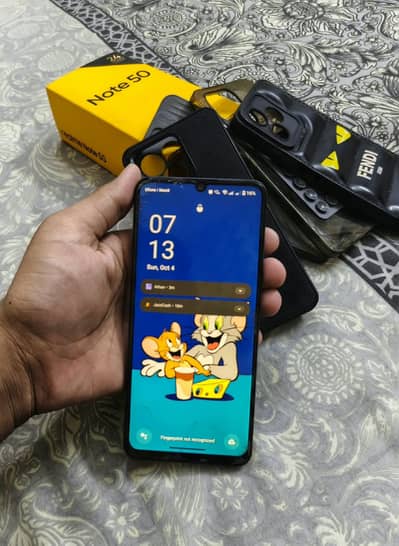 Realme Note 50 with box,charger and covers for sale.