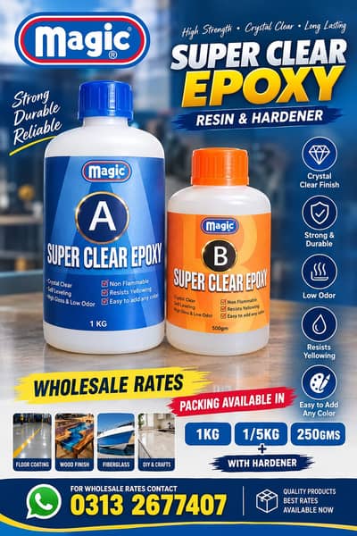 Super Clear Epoxy Resin & Hardener | Crystal Clear | Wholesale