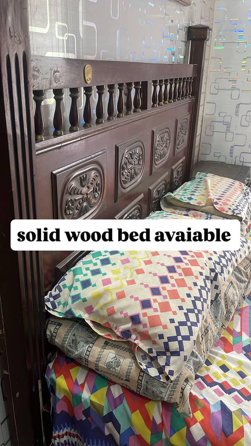 solid wood bed without mattress 1
